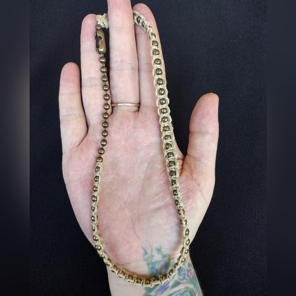 Jewelry - Y2K Hemp Rope Metal Ball Beaded Choker Necklace